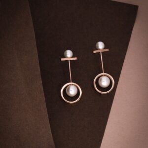 Designer Rose Gold Polish Stud Earrings