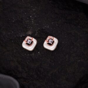 Stylish Korean Rose Gold Earrings with Vibrant Colors